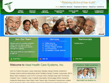 Tablet Screenshot of idealhealthcaresystems.com